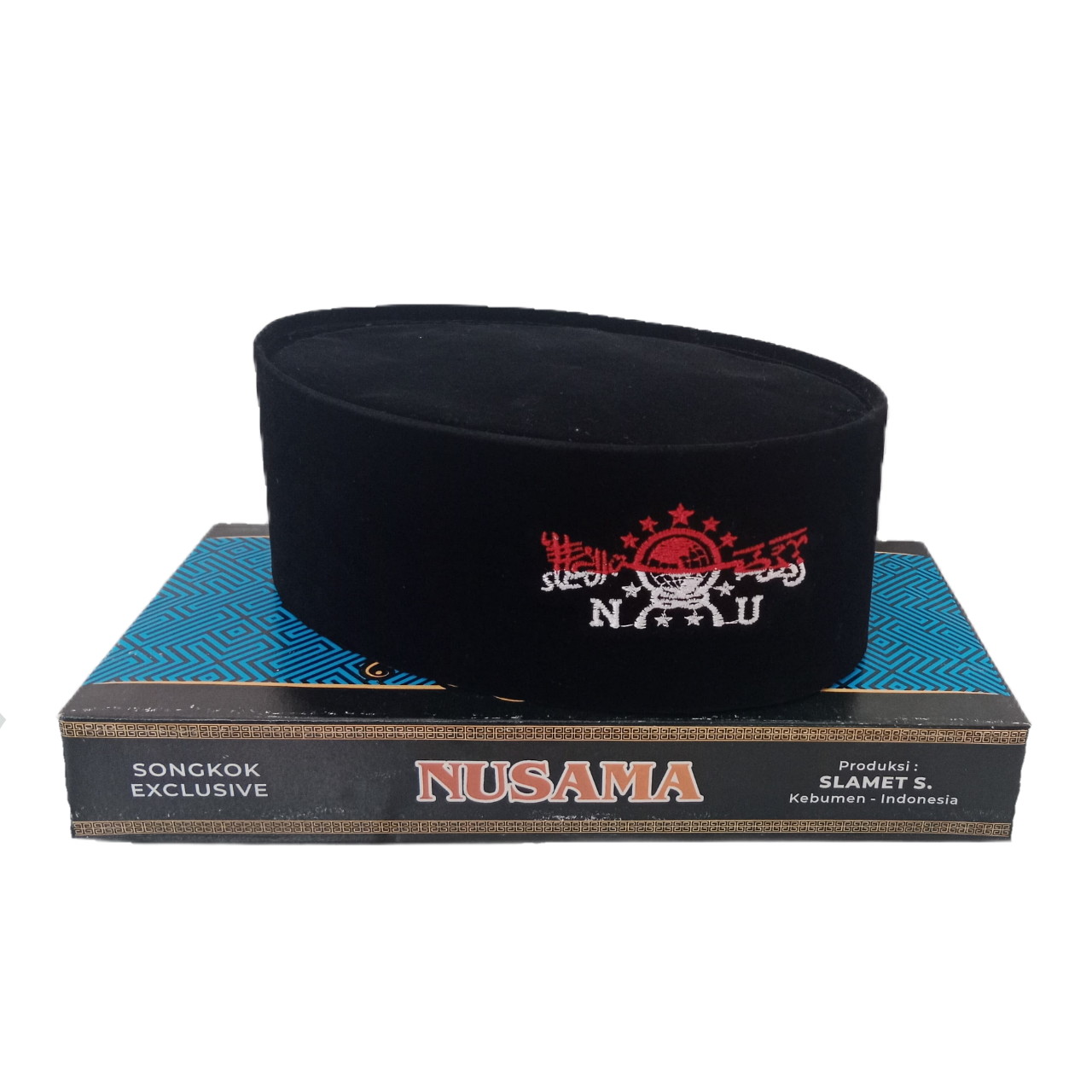 Peci songkok Nusama motif bordir NU/Nahdatul Ulama merah putih anak dan dewasa bahan halus, anti kusut dan nyaman dipakai